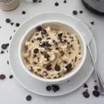 Bowl of cottage cheese cookie dough with chocolate chips