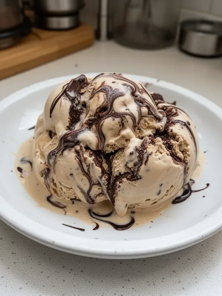 Espresso Ice Cream with Dark Chocolate Swirls