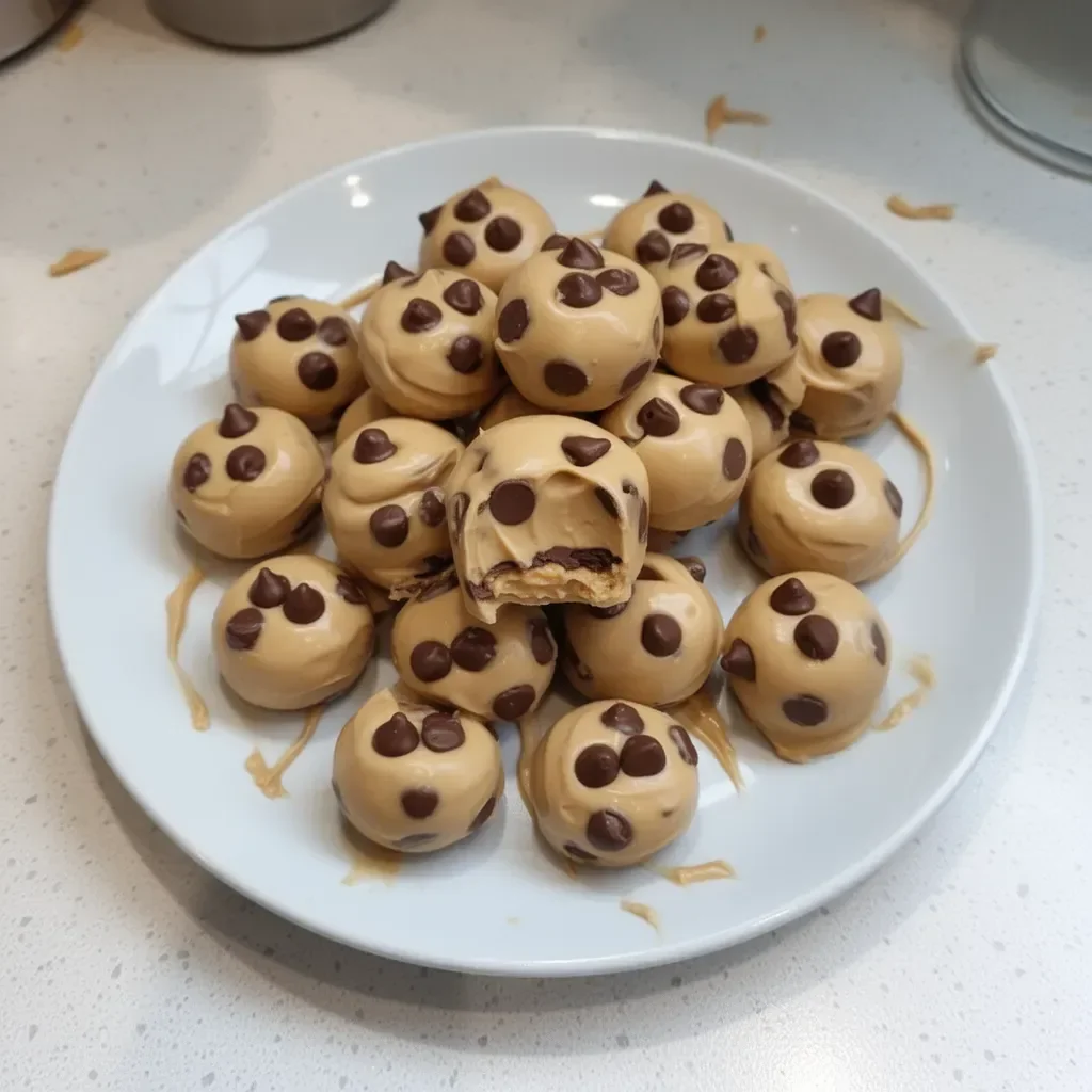 Frozen Greek Yogurt Peanut Butter Bites on a plate