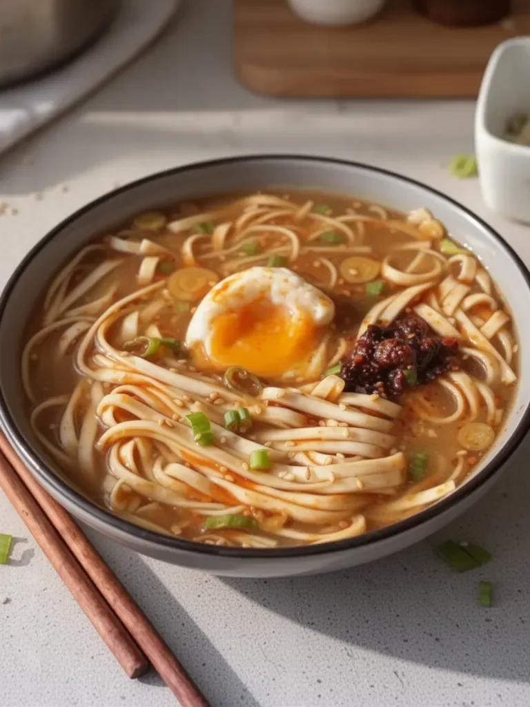 Garlic Miso Noodle Soup