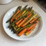 Garlic roasted asparagus and carrots, a healthy and flavorful dish