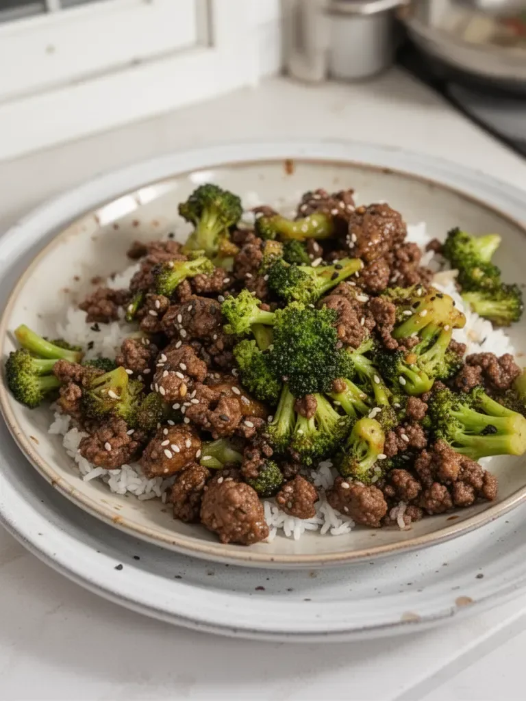 Ground Beef and Broccoli