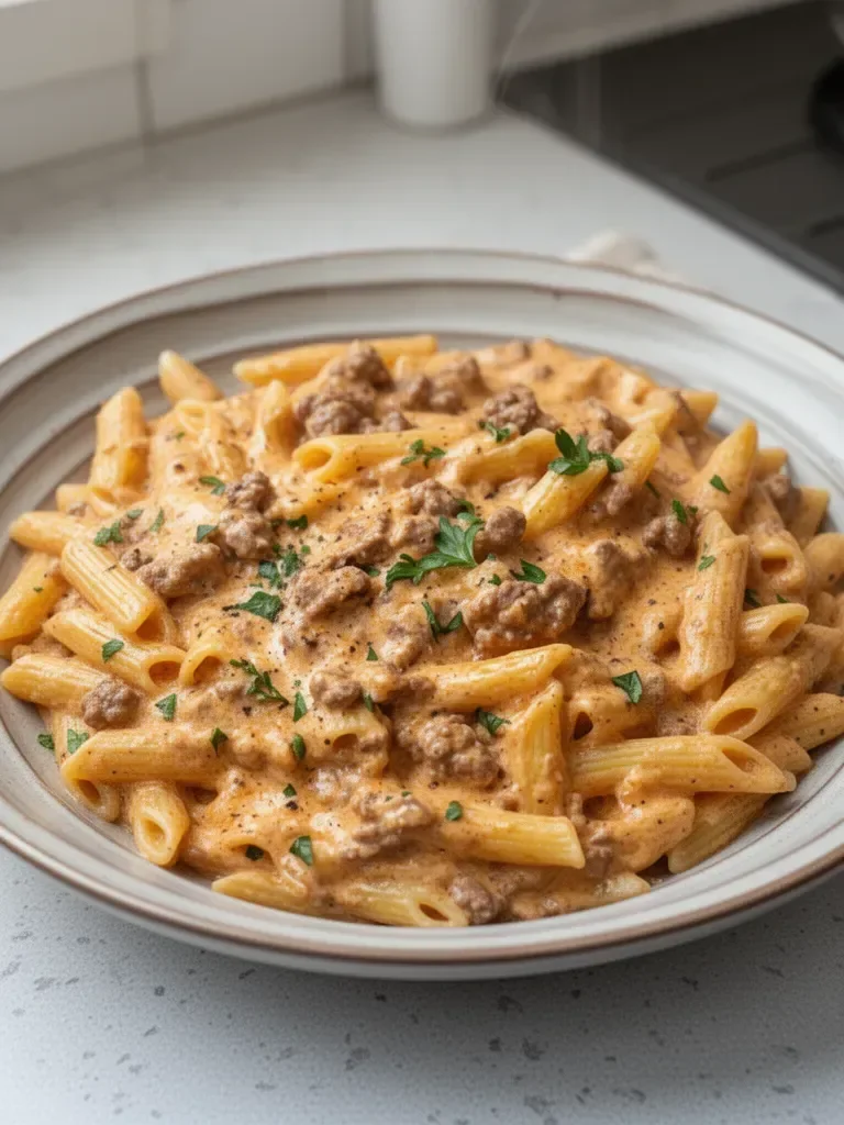 High Protein Creamy Beef Pasta Recipe for Quick Weeknight Dinners