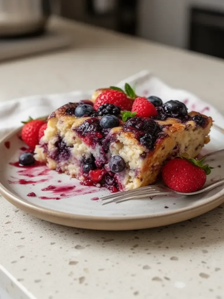 High Protein Triple Berry Bake
