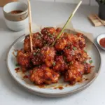 Deliciously crispy Korean Fried Chicken served with an array of sauces