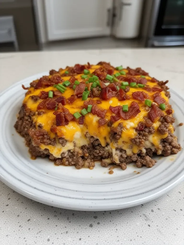 Low-Carb Bacon Cheeseburger Casserole – Easy Keto Family Dinner