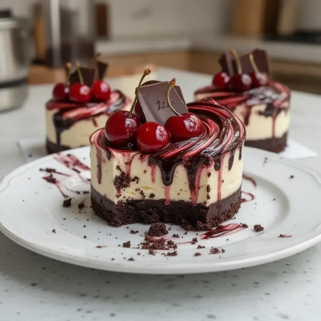 Mini Black Forest Cheesecakes