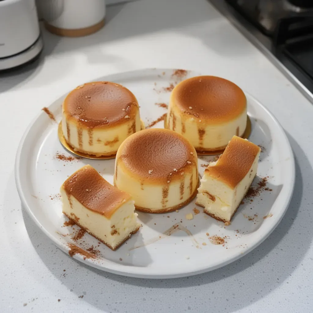 Mini Japanese cheesecakes with a fluffy and light texture.