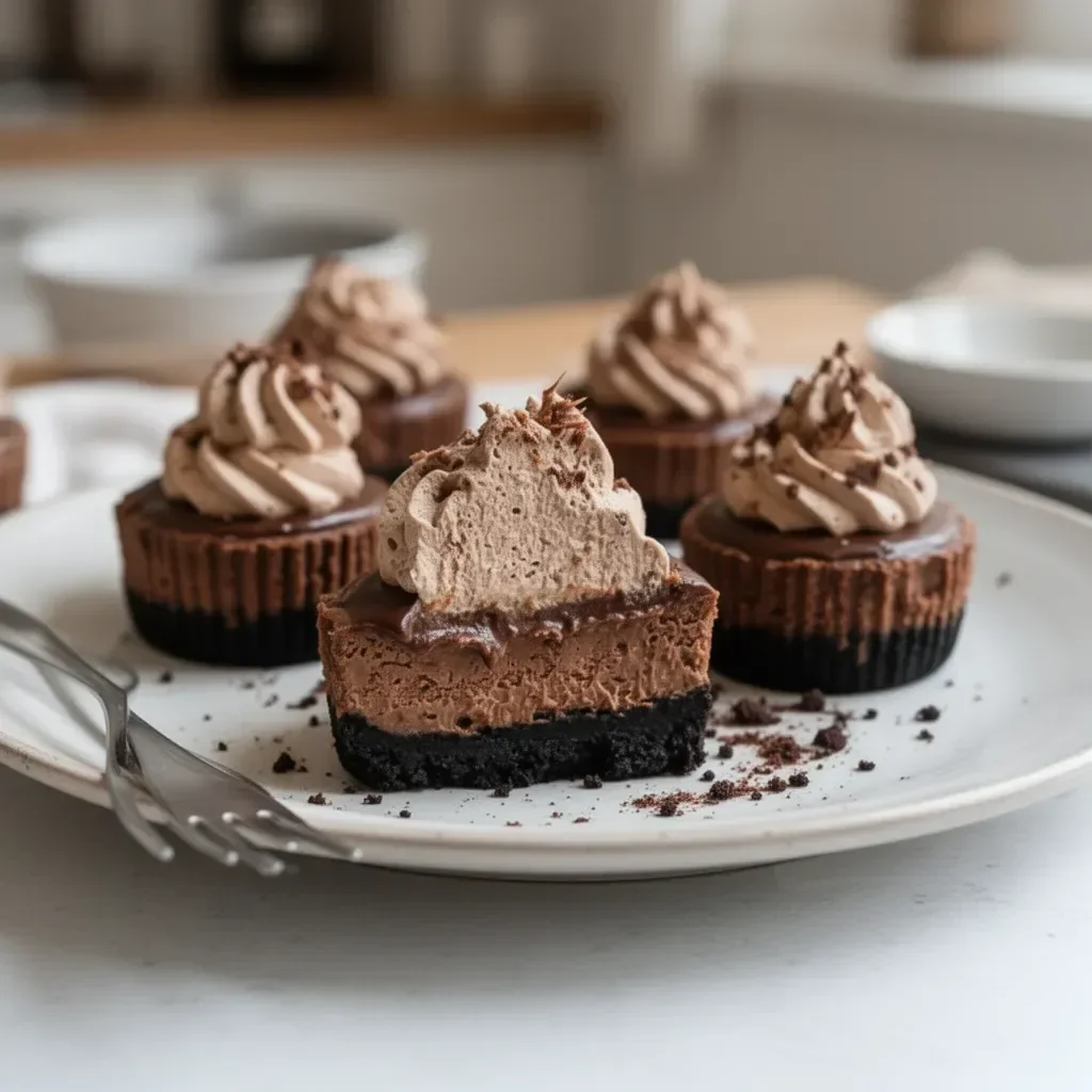 Mini Triple Chocolate Cheesecakes