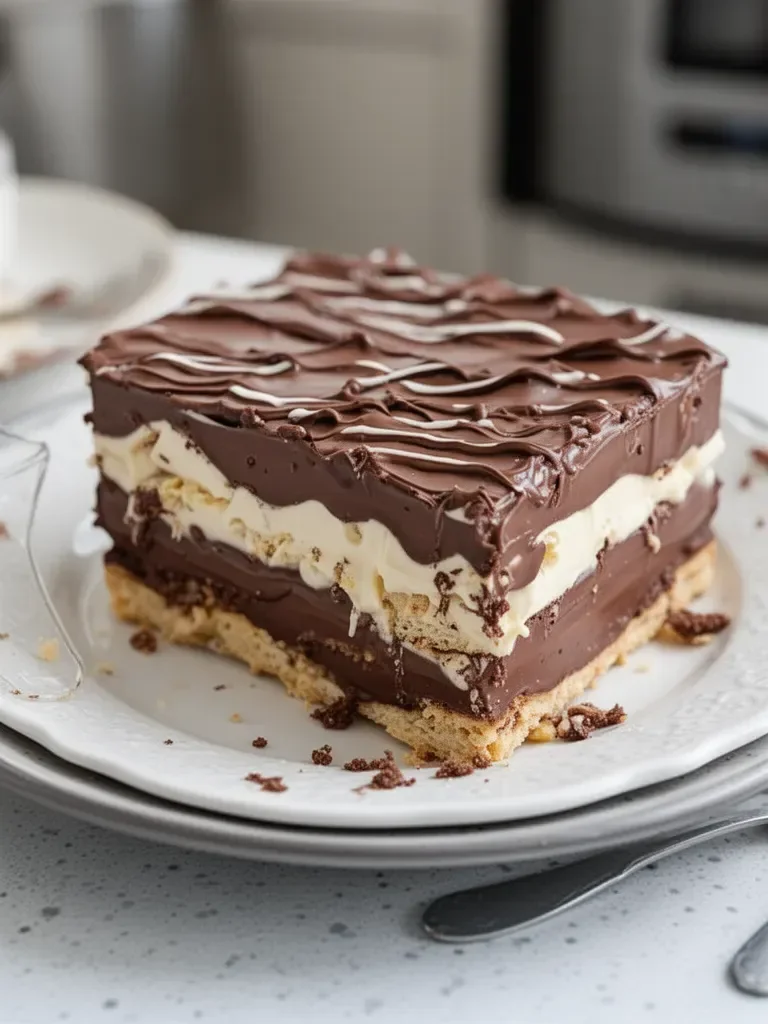No Bake Chocolate Eclair Cake