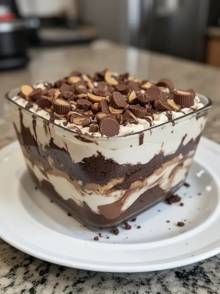 No-Bake Chocolate Peanut Butter Mousse Dessert