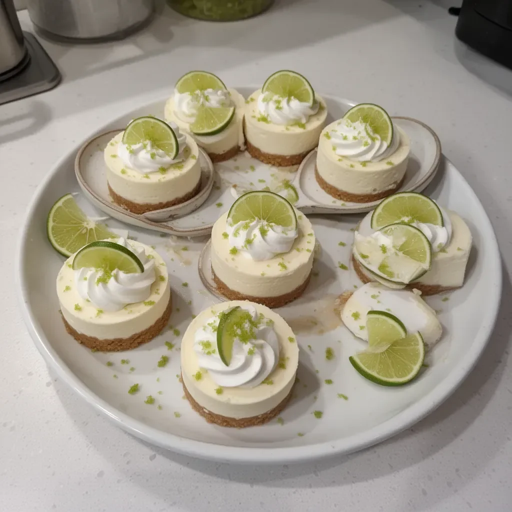 No-bake mini key lime cheesecakes served in dessert cups