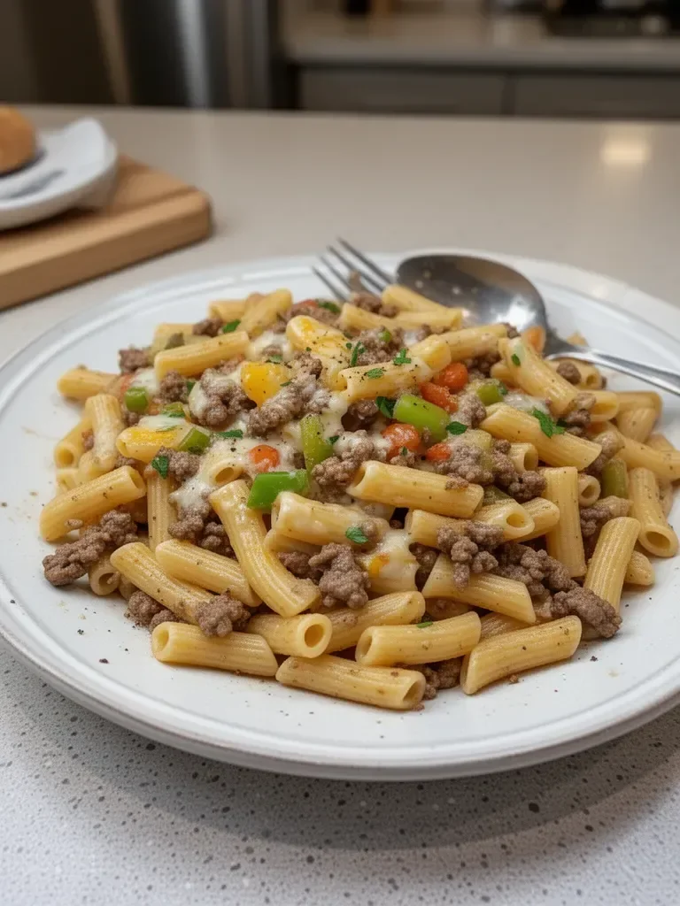 Philly Cheesesteak Pasta