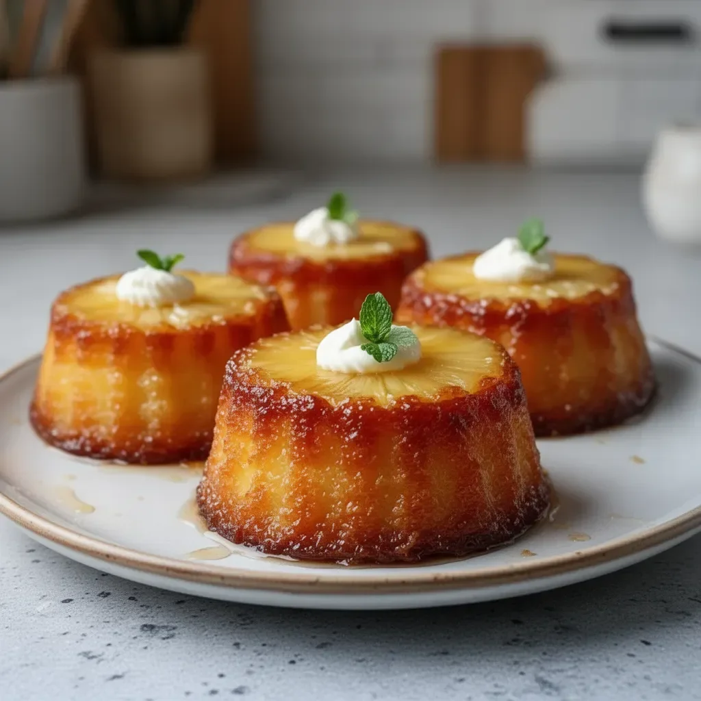 Pineapple Mascarpone Upside-Down Mini Cakes