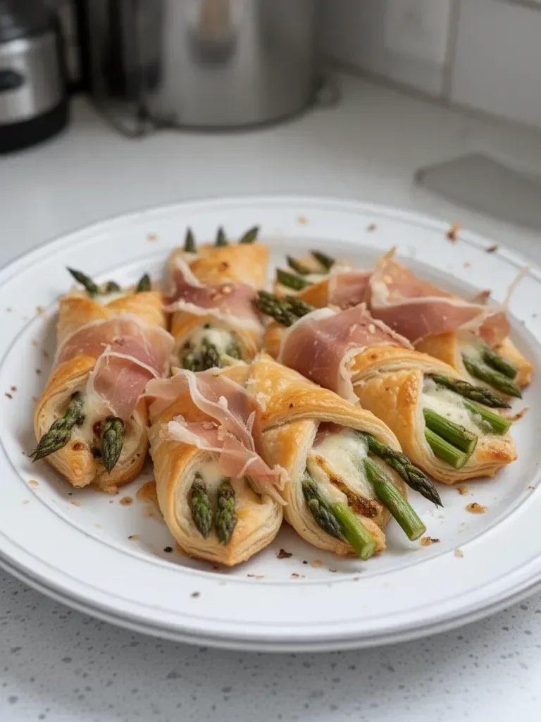 Prosciutto Asparagus Puff Pastry Bundles