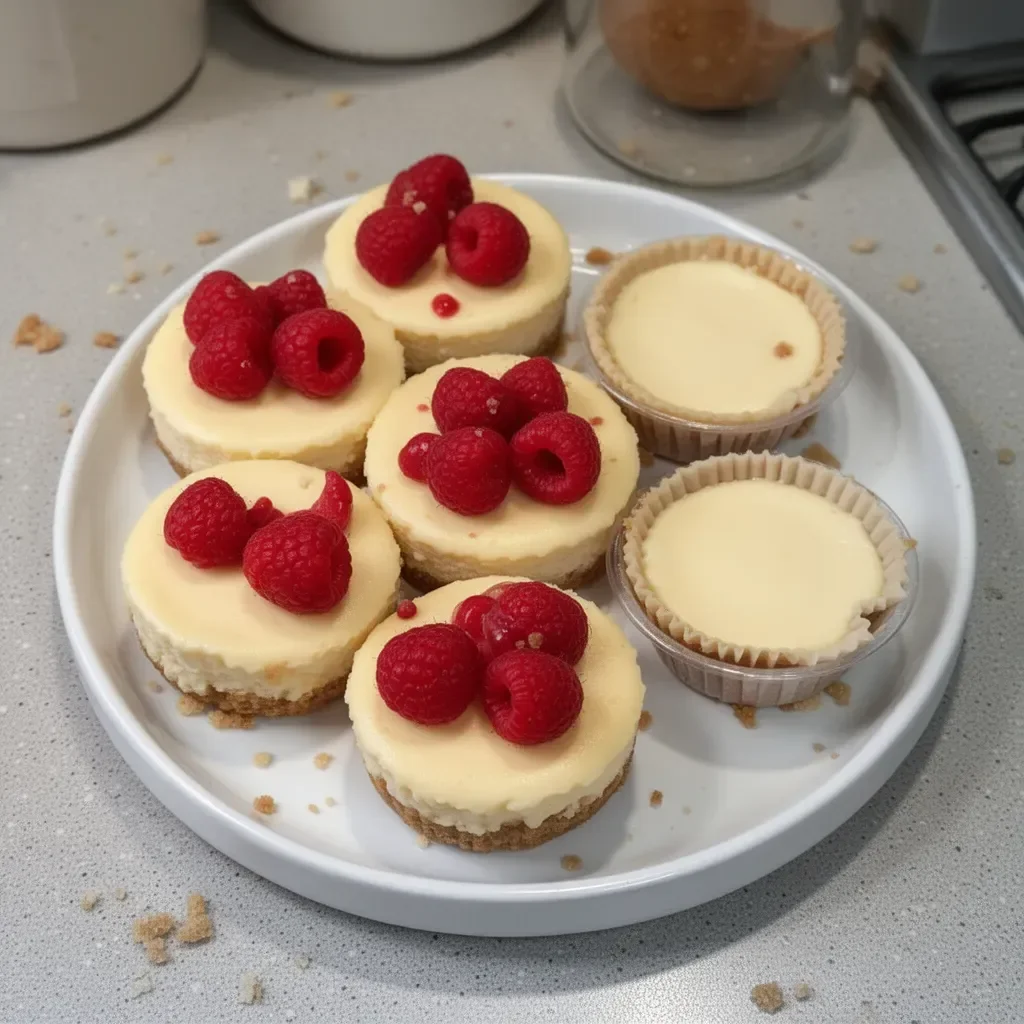 Delicious small batch mini cheesecakes topped with fresh berries.