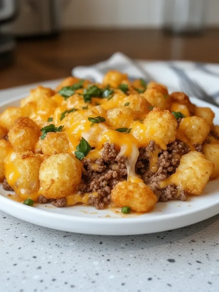 Tater Tot Casserole with Ground Beef