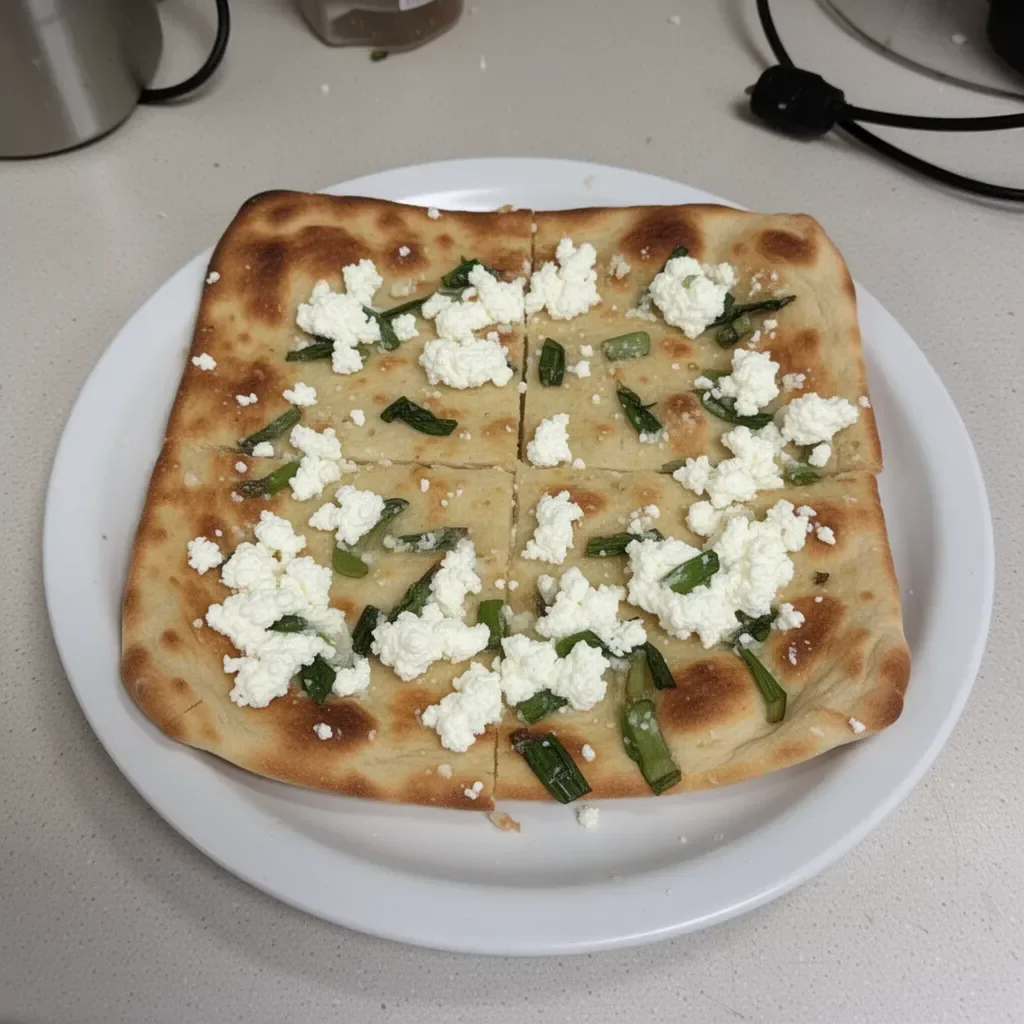 Viral cottage cheese flatbread topped with fresh herbs and spices