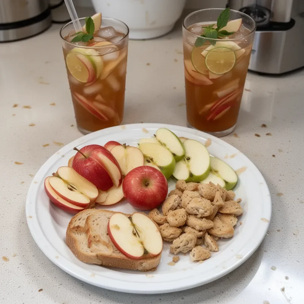 Refreshing Washington® Apple Iced Tea served in a glass with ice and apple slices