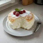 Delicious Yogurt Cloud Cake topped with fresh fruits and whipped cream