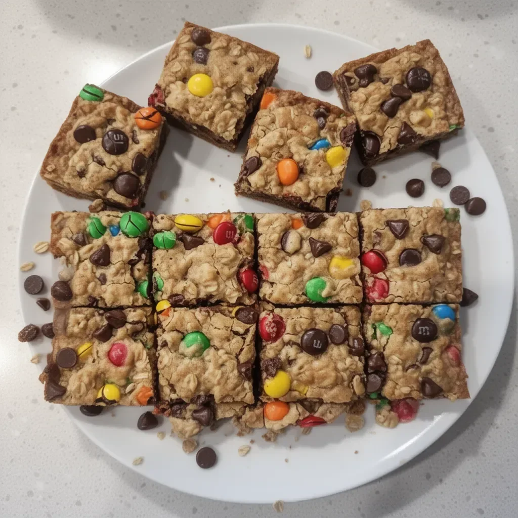 Delicious chocolate chip oatmeal cookie bars fresh out of the oven