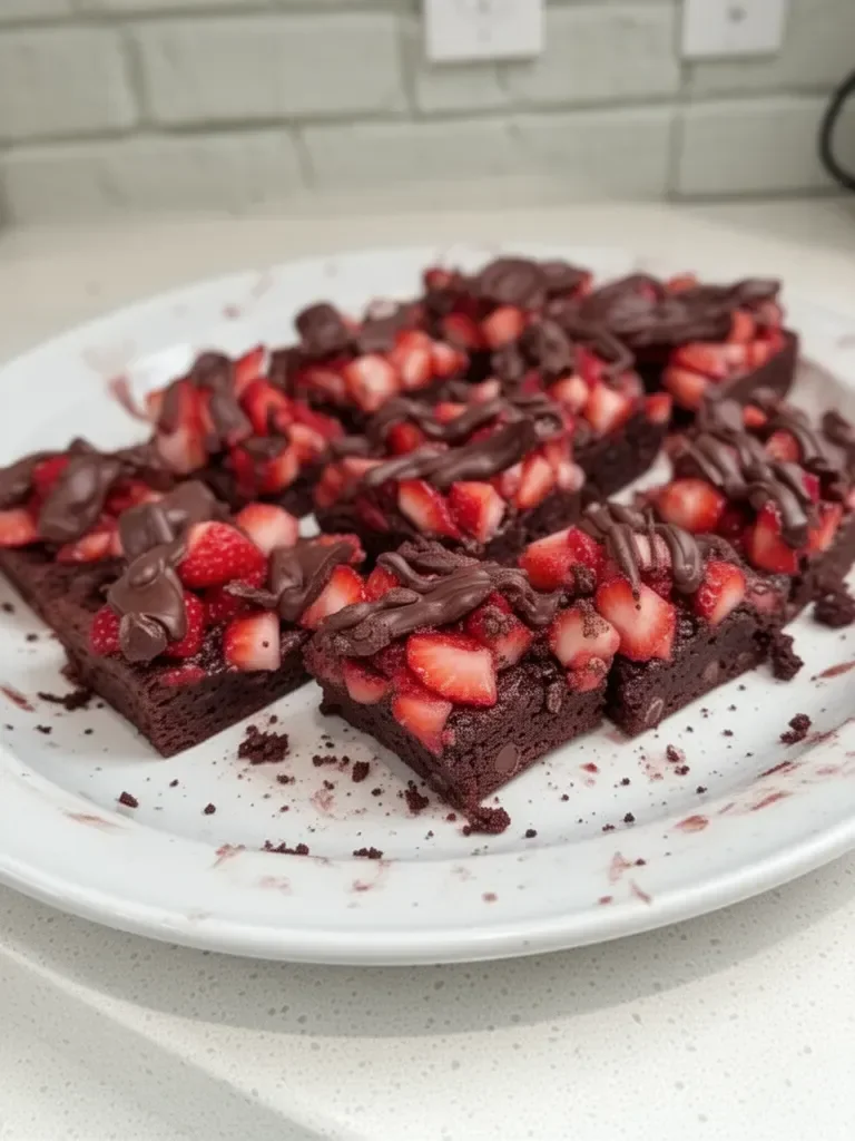 Chocolate Covered Strawberry Brownies