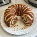 Delicious Cinnamon Swirl Bundt Cake with a moist texture and cinnamon topping