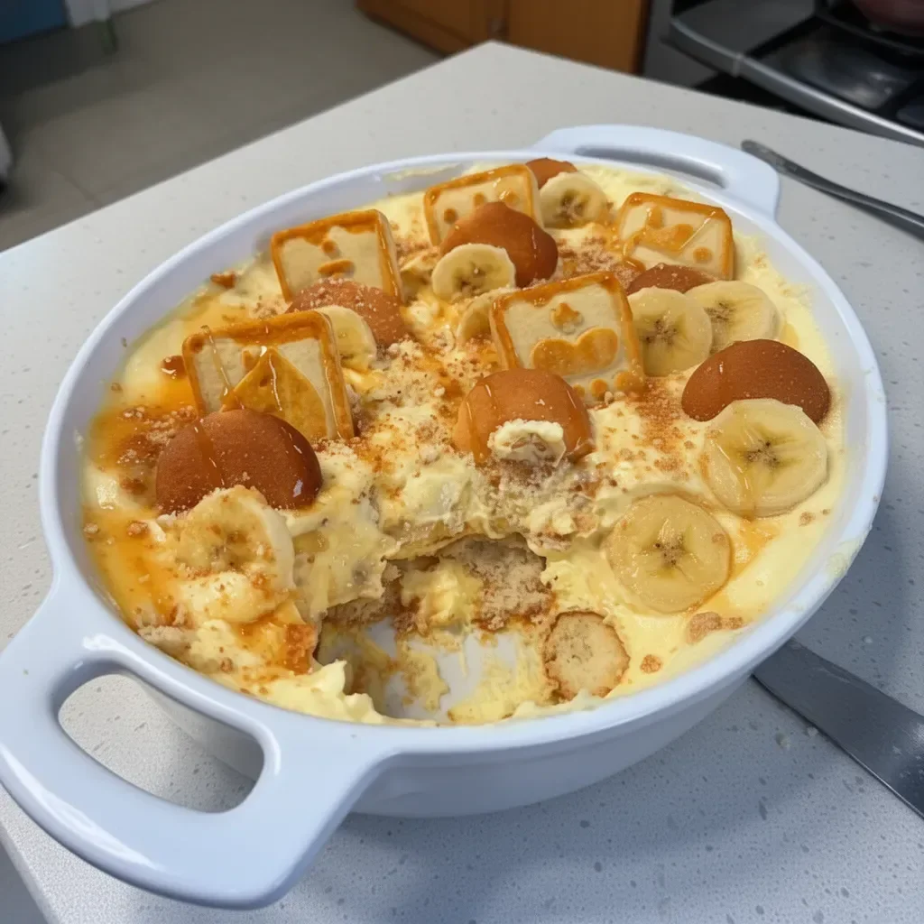 Delicious easy banana pudding in a glass dessert bowl topped with whipped cream