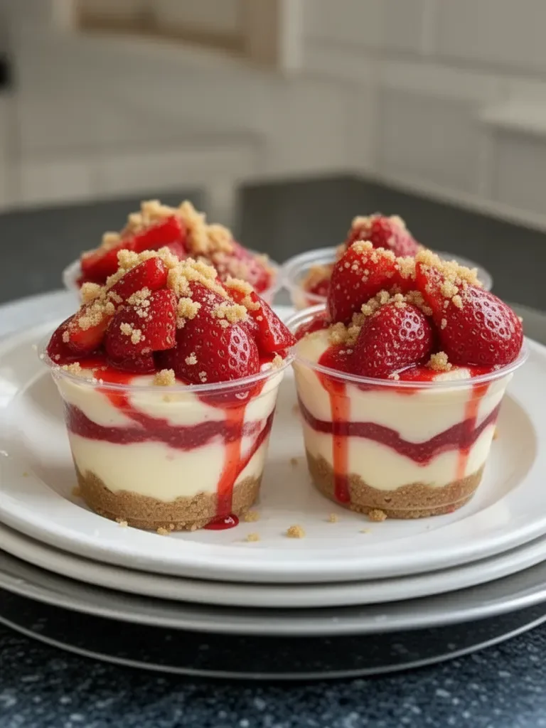 Easy Strawberry Cheesecake Cups – Delicious No-Bake Recipe
