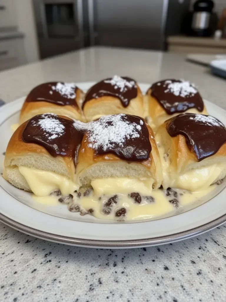 Hawaiian Rolls with Boston Cream Pie Filling