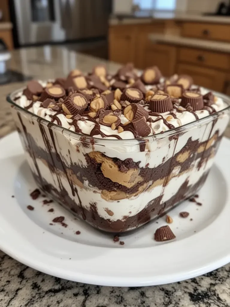 No-Bake Peanut Butter Chocolate Mousse Dessert
