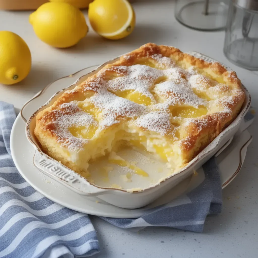 Moist one-bowl lemon cake topped with lemon frosting