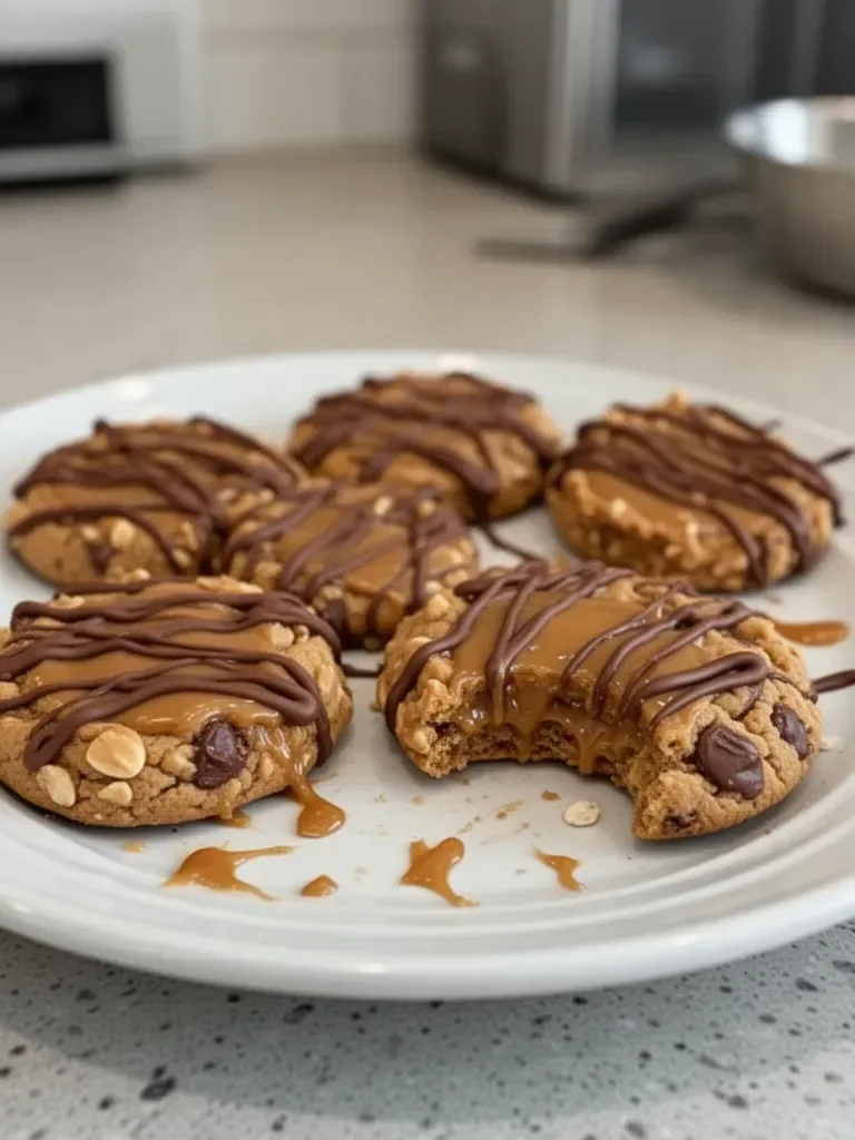 Peanut Butter Chocolate Caramel Cookies