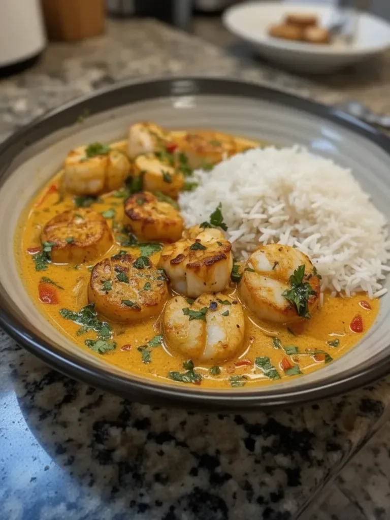 Spicy Coconut Curry Scallops