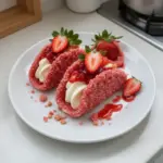 Delicious Strawberry Cookie Boats served on a plate, perfect for summer desserts.