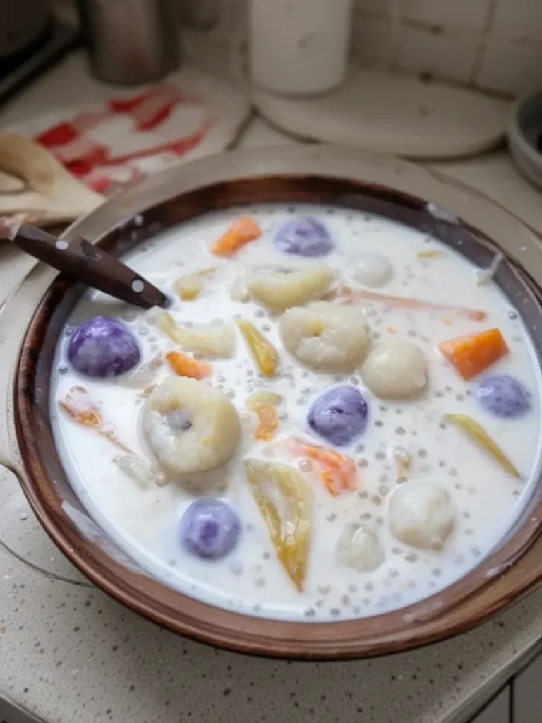 Sweet Rice Balls in Coconut Milk