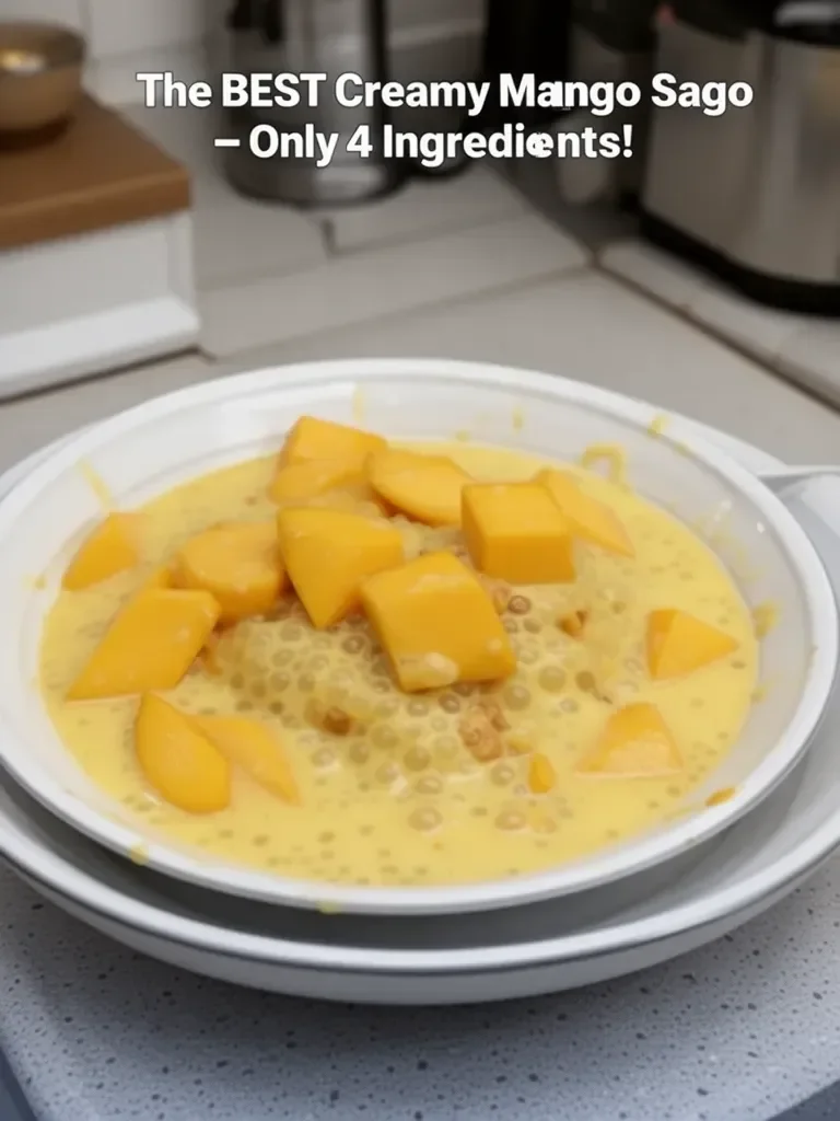 The BEST Creamy Mango Sago - Only 4 Ingredients!
