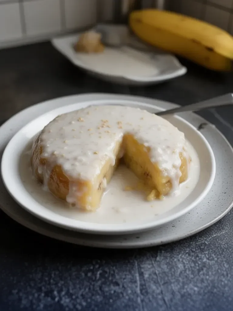Vietnamese Steamed Banana Pudding in Coconut Sauce